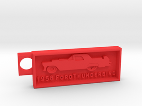 1958 Ford Thunderbird Key Chain in Red Processed Versatile Plastic