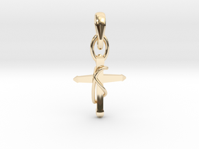 Cross Knot Pendant in 14K Yellow Gold