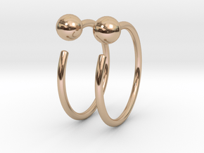 Small Ball Stud Hoops in 14k Rose Gold