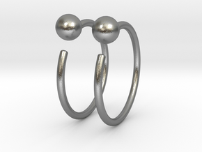 Small Ball Stud Hoops in Natural Silver