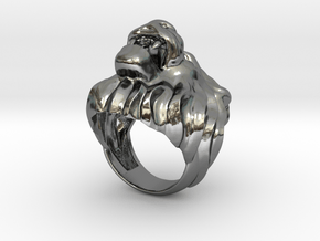 Lion ring size 7- in Fine Detail Polished Silver