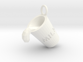 Milk Cup Friendship Pendant in White Processed Versatile Plastic