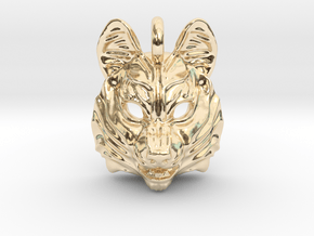 Siberian Husky Pendant in 14k Gold Plated Brass