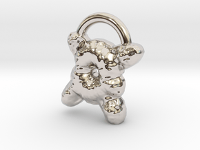 Puffy baby two in Rhodium Plated Brass