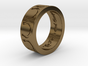 "Go Forth and Conquer" Ring  in Polished Bronze: 5.25 / 49.625