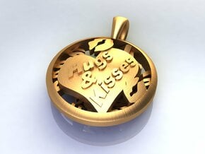 Mothers Love Pendant  in Natural Brass