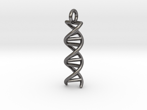 DNA Double Helix Pendant in Polished Nickel Steel