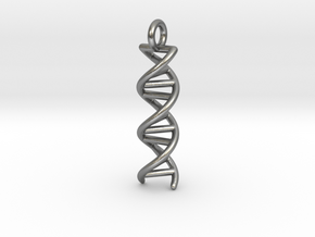 DNA Double Helix Pendant in Natural Silver