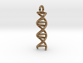 DNA Double Helix Pendant in Natural Brass