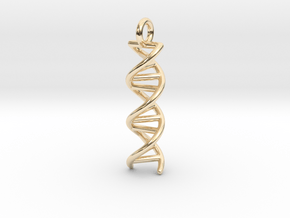 DNA Double Helix Pendant in 14k Gold Plated Brass