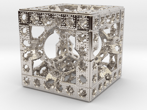 Hyper Solomon cube in Rhodium Plated Brass