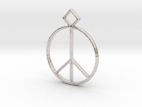 Peace Pendant in Rhodium Plated Brass