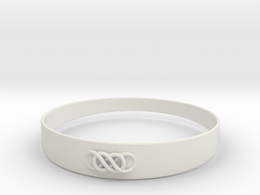 Double Infinity Bracelet ver.1 51mm inside in White Natural Versatile Plastic