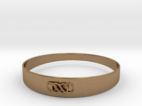 Double Infinity Bracelet ver.1 51mm inside in Natural Brass