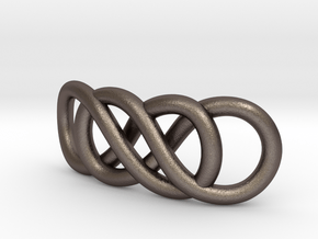 Double Infinity in Polished Bronzed Silver Steel