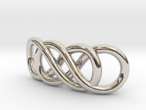 Double Infinity in Rhodium Plated Brass