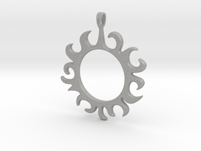 Tribal Sun Design Jewelry Symbol Pendant in Aluminum