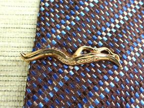 C. elegans Nematode Worm Tie Bar in Polished Bronze