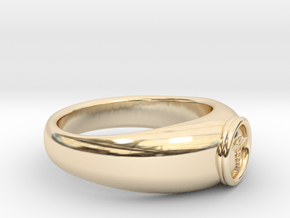 0.768 inch/19.51mm Medical Ring in 14k Gold Plated Brass