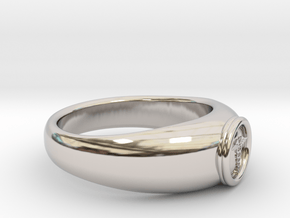 0.768 inch/19.51mm Medical Ring in Rhodium Plated Brass