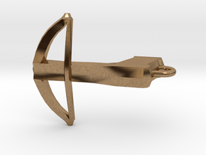 CrossBow Shaped Pendant in Natural Brass