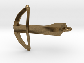 CrossBow Shaped Pendant in Natural Bronze