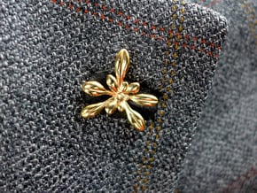 Arabidopsis Lapel Pin -Science Jewelry in Polished Bronze