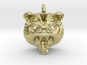 Grizly Bear Pendant in 18k Gold Plated Brass