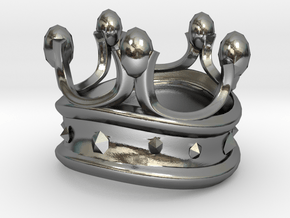 King Rook Ring in Polished Silver: Large