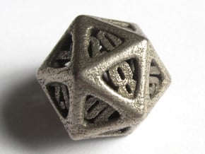 Thoroughly Modern d20 in Polished Bronzed Silver Steel