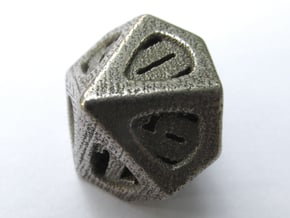 Thoroughly Modern d10 in Polished Bronzed Silver Steel
