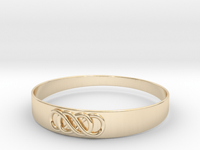 Double Infinity Bracelet ver.2 51mm inside in 14k Gold Plated Brass