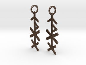Love Bind Rune Earrings in Polished Bronze Steel