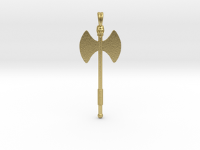 Labrys Double Blade Axe Symbol Jewelry Pendant in Natural Brass