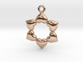 Round Dance Of Hearts in 14k Rose Gold Plated Brass