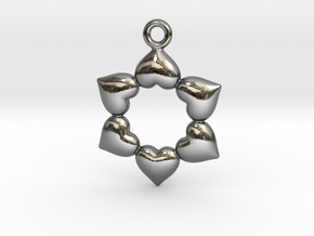 Round Dance Of Hearts in Fine Detail Polished Silver