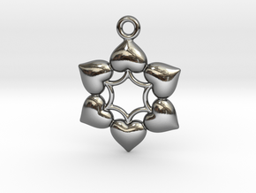 Round Dance Of Hearts  2 in Fine Detail Polished Silver