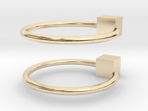 Small Square Stud Hoops in 14K Yellow Gold