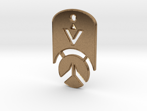 Overwatch Dog Tag *beveled edges* (Necklace) in Natural Brass
