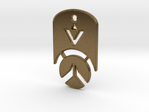 Overwatch Dog Tag *beveled edges* (Necklace) in Natural Bronze