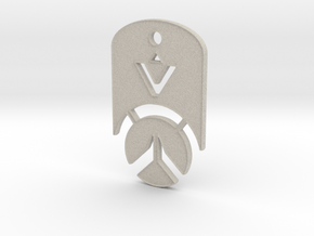 Overwatch Dog Tag *beveled edges* (Necklace) in Natural Sandstone