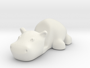 Keychain Hippo / stmarphone Stand in White Natural Versatile Plastic