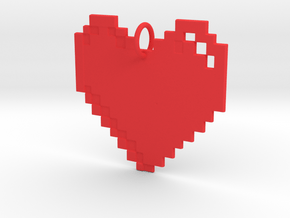 8-bit Heart in Red Processed Versatile Plastic