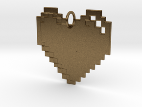 8-bit Heart in Natural Bronze
