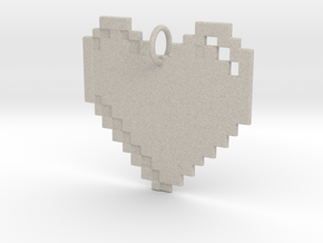 8-bit Heart in Natural Sandstone
