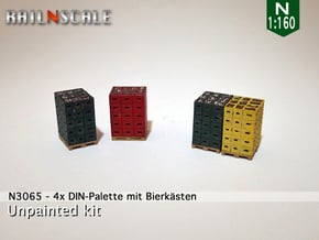 4x DIN-Palette mit Bierkästen (N 1:160) in Tan Fine Detail Plastic