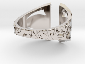 Gothic Inner Ring in Rhodium Plated Brass