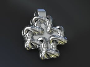 S Chain Small Cross in Fine Detail Polished Silver