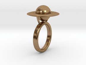 Saturn Ring (size 6) in Natural Brass