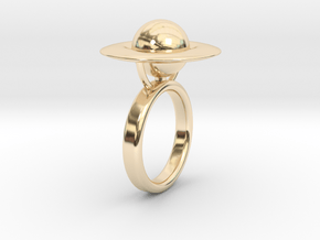 Saturn Ring (size 6) in 14k Gold Plated Brass